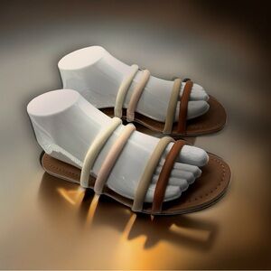 NEW J. Crew Seaside Slide Sandal Neutral Multi, Size 7
